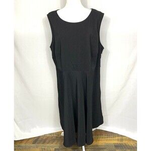 Avenue Studio Dress Womens Size 22 Black Sleeveless Midi Maxi Side Zip Stretch